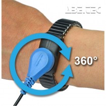 ESD dvojvodičový uzemňovací náramok MagSnap 360 , kovový, L, 1,8m, sada, 19902