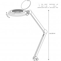 Guľatá stolová lupa s osvetlením L4001 typu I, 3 dioptrie, 127mm
