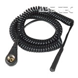 Špirálový uzemňovací kábel, 10mm / banánik, 1,8m, čierny, 60317