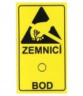  - Lepiace štítky - zemniaci bod s ESD symbolom, 36x21mm, 28ks/list