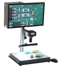  - Digitálny priemyselný mikroskop U3, objektív 25/50/75 mm, monitor na zostave