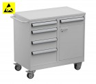 Treston - Vozík na náradie Tool Trolley 1, oceľová doska, ESD, TWIN45-201-49