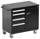 Treston - Vozík na náradie Tool Trolley 1, oceľová doska, čierny TWIN45-001-18