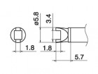 Hakko - Odpájací hrot T15-R34 -3,4 R